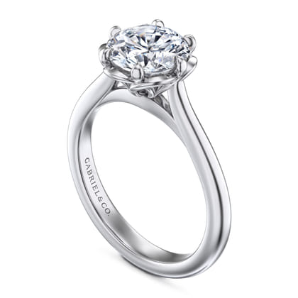 Tiona - 14K White Gold Round Diamond Engagement Ring