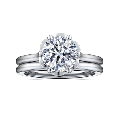 Tiona - 14K White Gold Round Diamond Engagement Ring