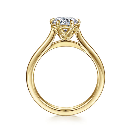 Tiona - 14K Yellow Gold 6 Prong Round Diamond Engagement Ring