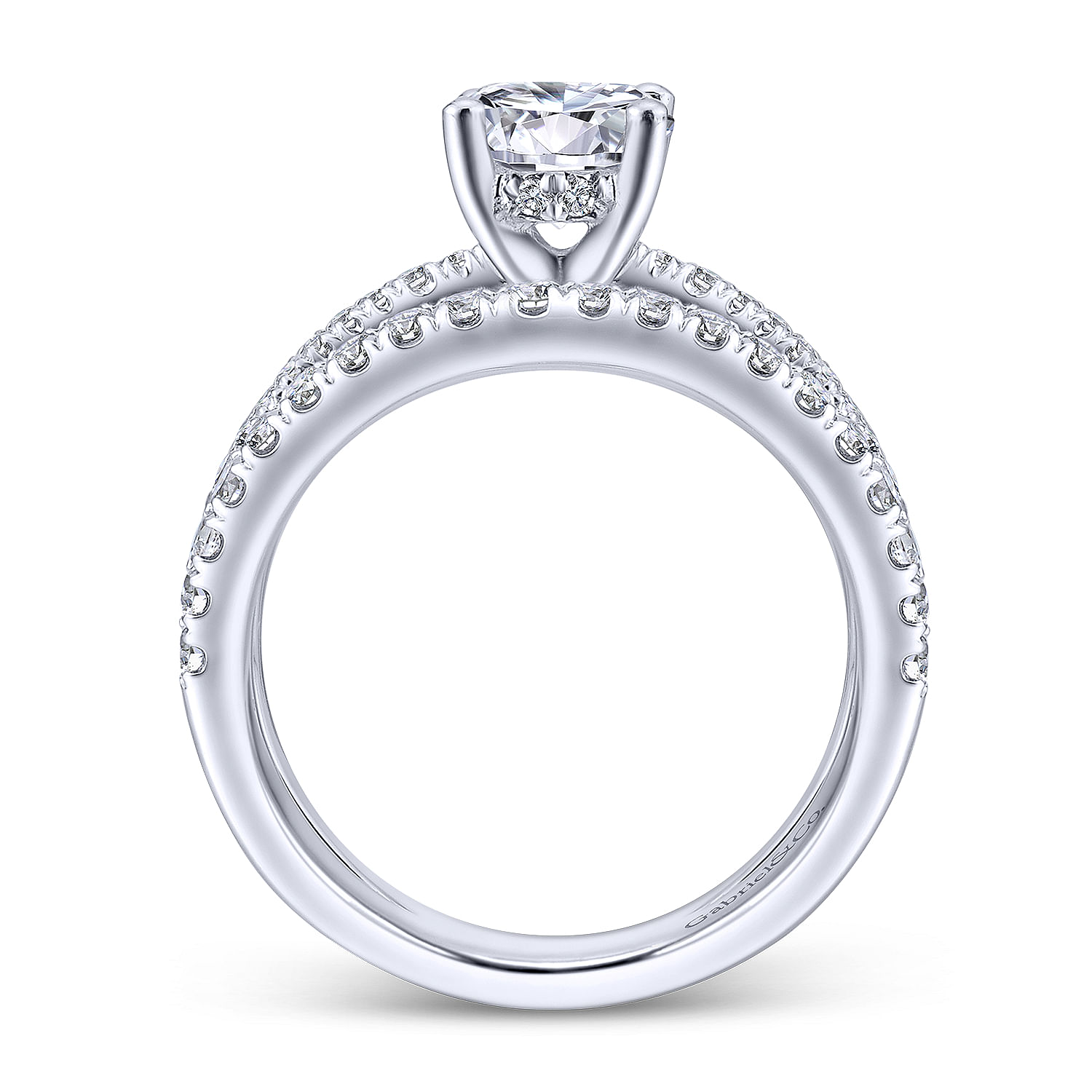 Titania - 14K White Gold Round Diamond Engagement Ring - 0.78 ct - Shot 2