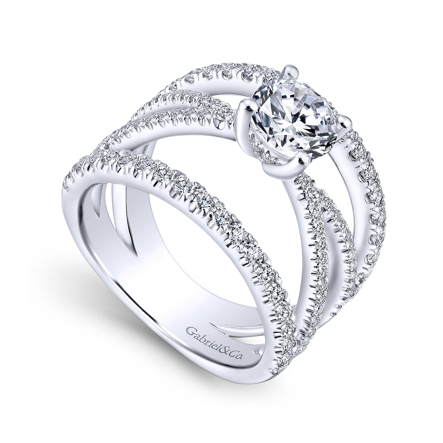 Titania - 14K White Gold Round Diamond Engagement Ring - 0.78 ct - Shot 3