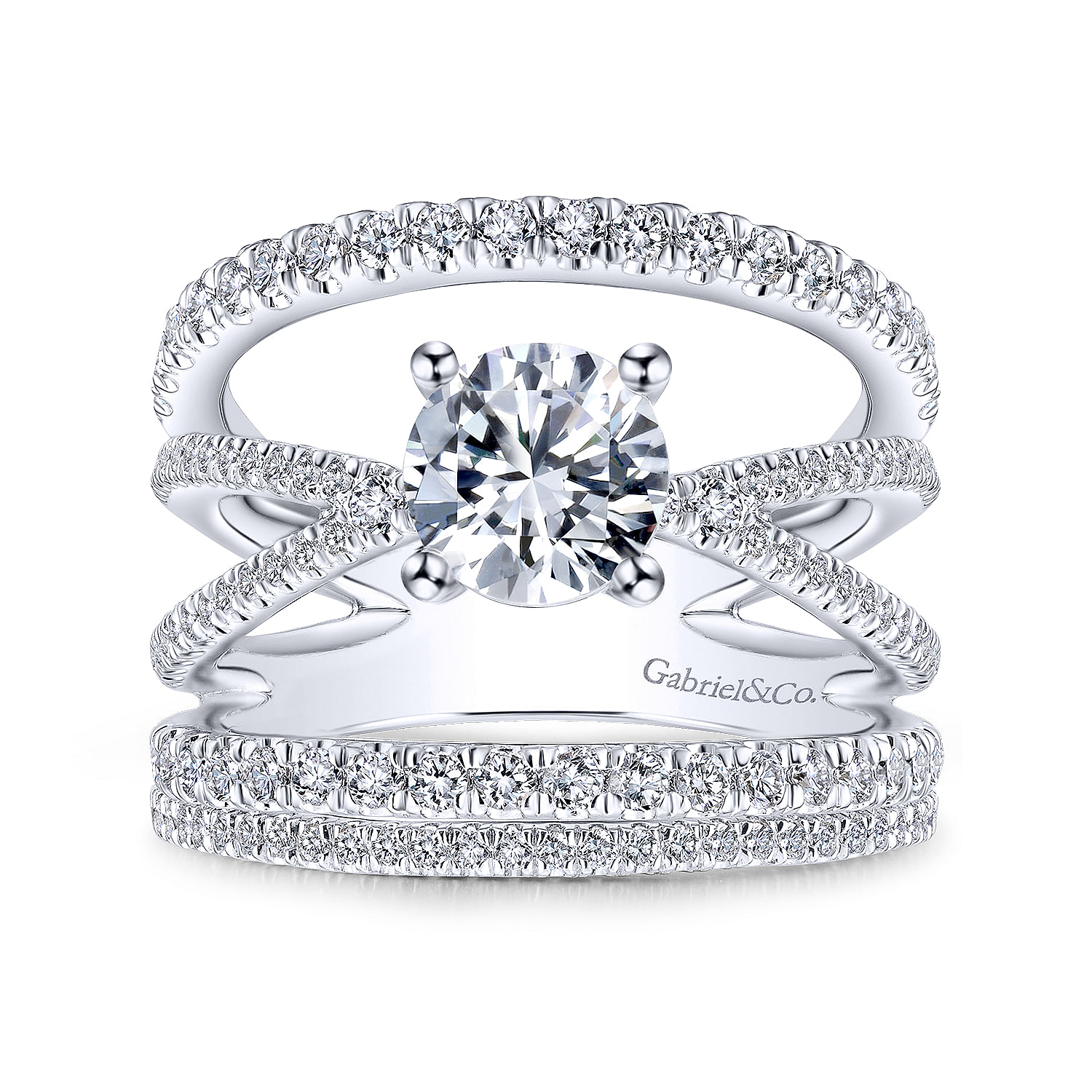 Titania - 14K White Gold Round Diamond Engagement Ring - 0.78 ct - Shot 4