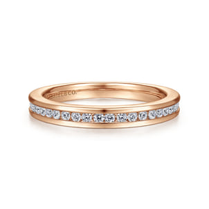 Toledo - 14K Rose Gold Channel Set Diamond Anniversary Band