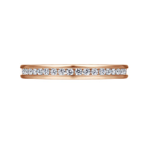 Toledo - 14K Rose Gold Channel Set Diamond Anniversary Band