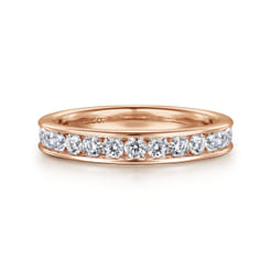 Toledo - 14K Rose Gold Channel Set Diamond Wedding Band