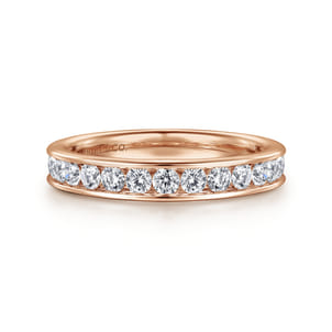 Toledo - 14K Rose Gold Channel Set Diamond Wedding Band
