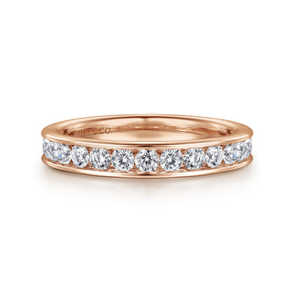 Toledo - 14K Rose Gold Channel Set Diamond Wedding Band