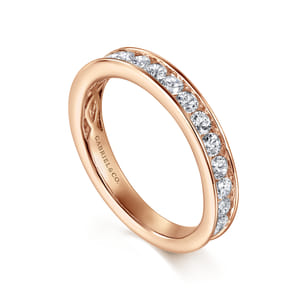 Toledo - 14K Rose Gold Channel Set Diamond Wedding Band