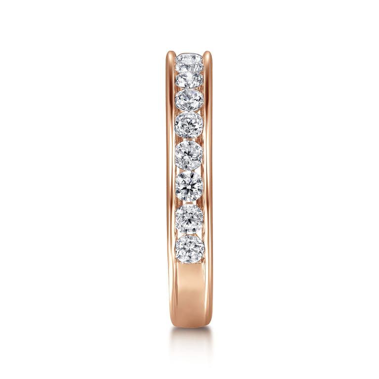 Straight Wedding Ring in 14k Rose Gold with Round Natural Diamond at Gabriel & Co. - Shot 4