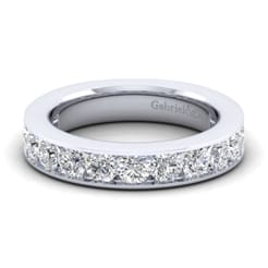 Toledo - 14K White Gold Channel Set 13 Stone Diamond Anniversary Band