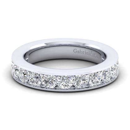 Toledo - 14K White Gold Channel Set 13 Stone Diamond Anniversary Band