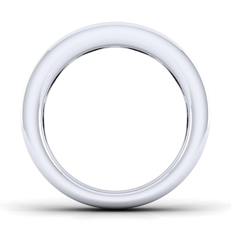 Straight Wedding Ring in 14k White Gold with Round Natural Diamond at Gabriel & Co. - Shot 2