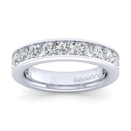 Toledo - 14K White Gold Channel Set 13 Stone Diamond Anniversary Band