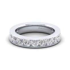 Toledo - 14K White Gold Channel Set 13 Stone Diamond Anniversary Band