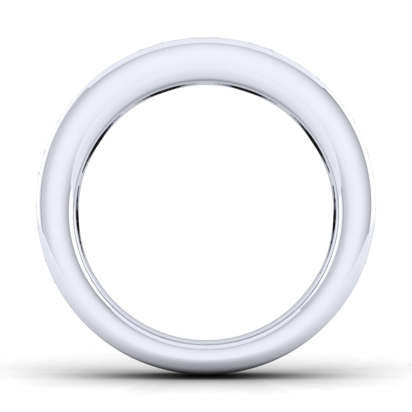 Straight Wedding Ring in 14k White Gold with Round Natural Diamond at Gabriel & Co. - Shot 2