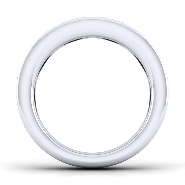 Straight Wedding Ring in 14k White Gold with Round Natural Diamond at Gabriel & Co. - Shot 2