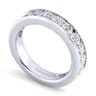 Straight Wedding Ring in 14k White Gold with Round Natural Diamond at Gabriel & Co.