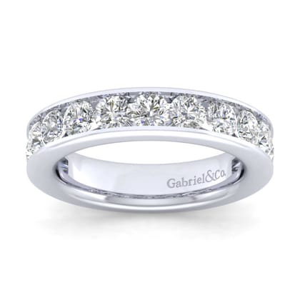 Toledo - 14K White Gold Channel Set 13 Stone Diamond Anniversary Band