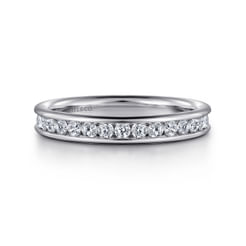 Toledo - 14K White Gold Channel Set Diamond Anniversary Band