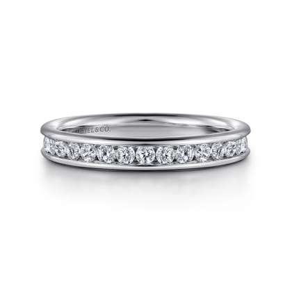 Toledo - 14K White Gold Channel Set Diamond Anniversary Band