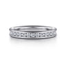 Straight Wedding Ring in 14k White Gold with Round Natural Diamond at Gabriel & Co.