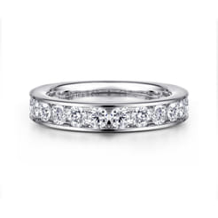 Toledo - 14K White Gold Channel Set Diamond Wedding Band