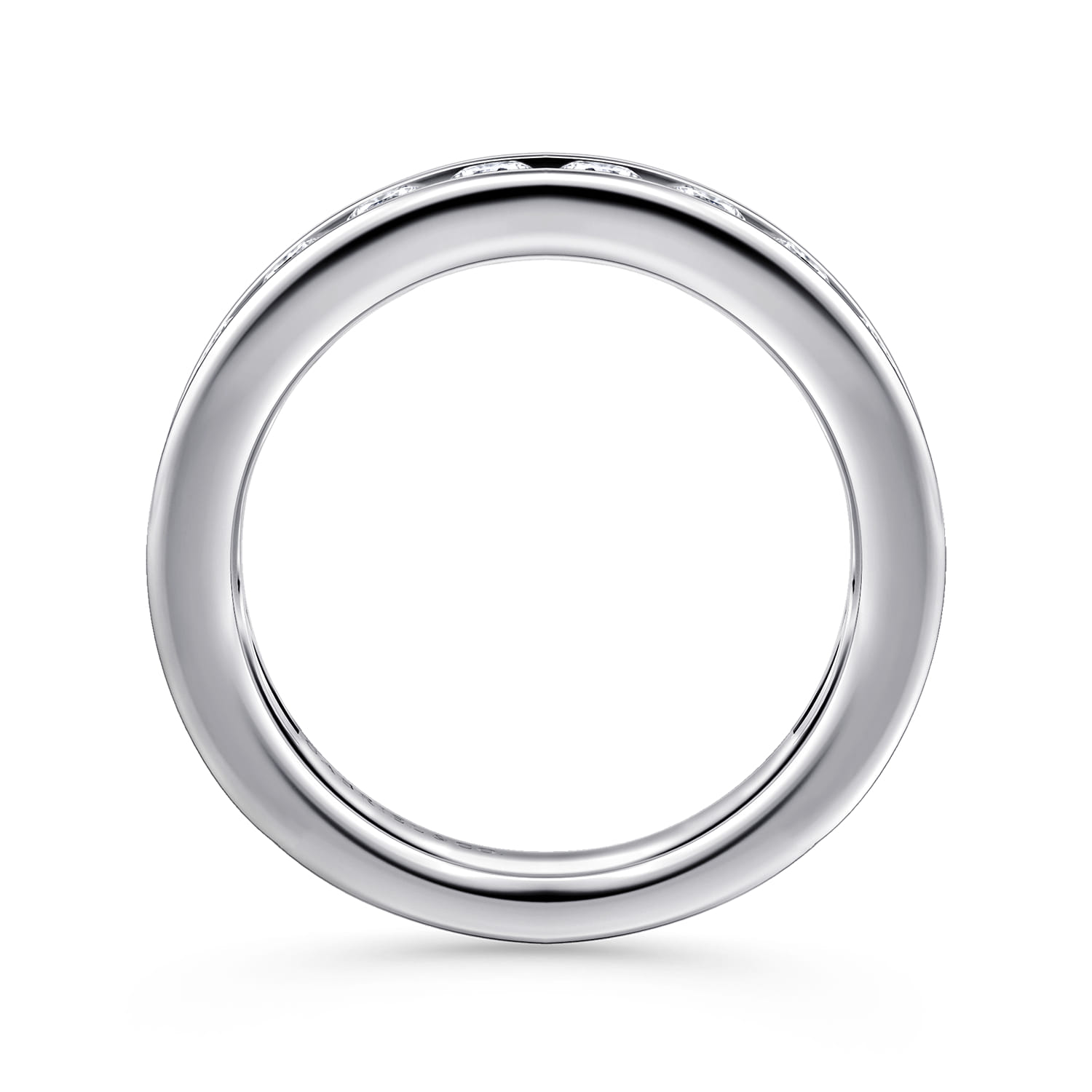 Straight Wedding Ring in 14k White Gold with Round Natural Diamond at Gabriel & Co. - Shot 2