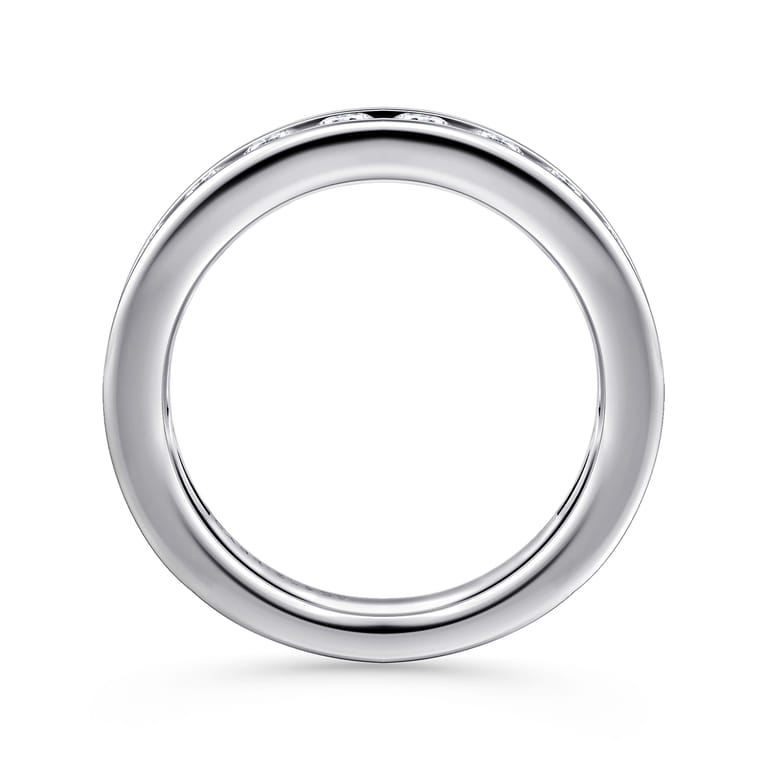 Straight Wedding Ring in 14k White Gold with Round Natural Diamond at Gabriel & Co. - Shot 2