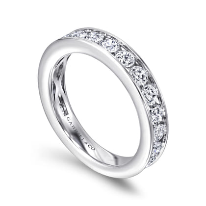 Toledo - 14K White Gold Channel Set Diamond Wedding Band