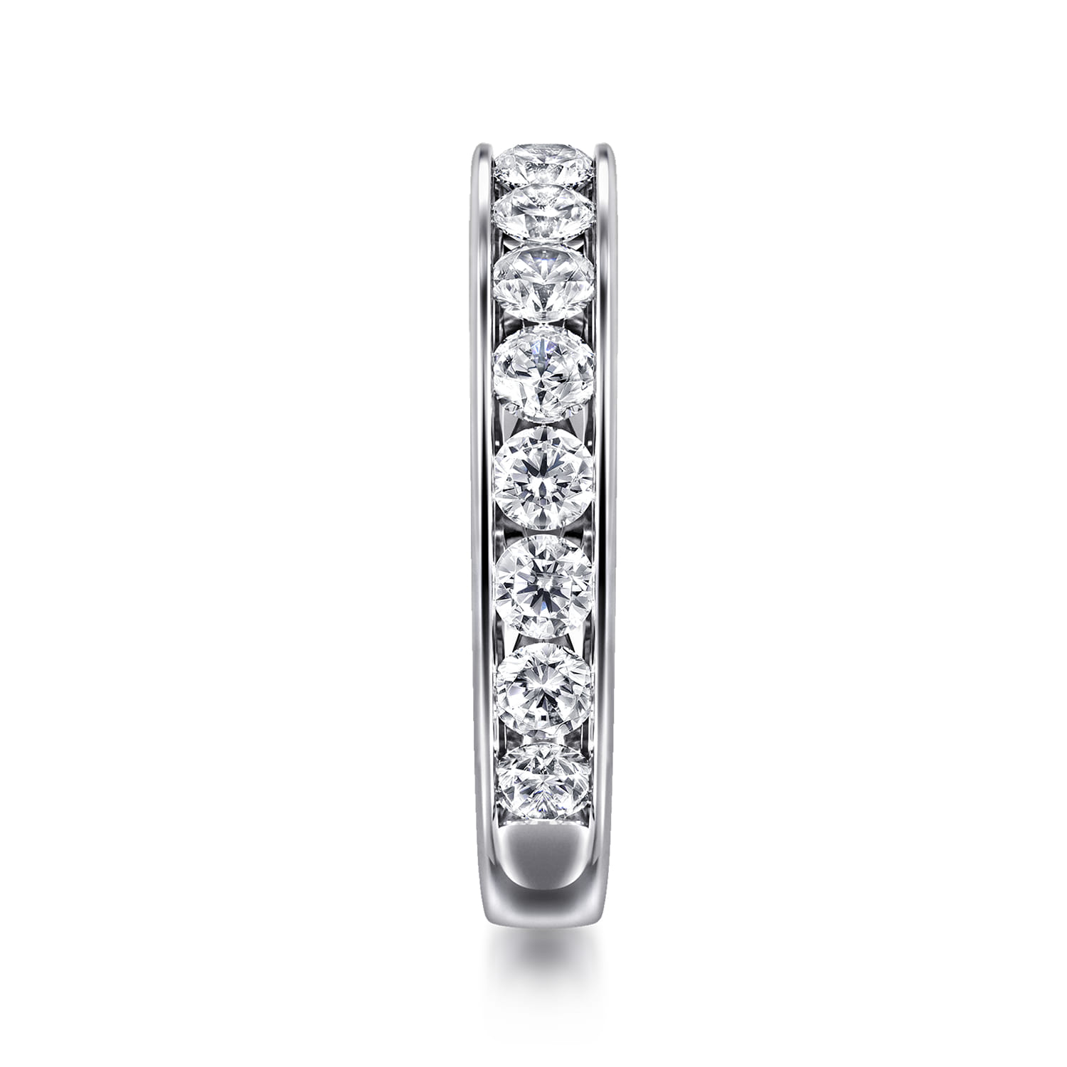 Straight Wedding Ring in 14k White Gold with Round Natural Diamond at Gabriel & Co. - Shot 4