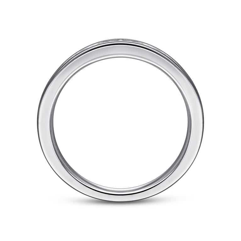 Straight Wedding Ring in 14k White Gold with Round Natural Diamond at Gabriel & Co. - Shot 2