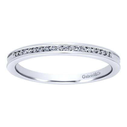 Toledo - 14K White Gold Channel Set Diamond Wedding Band