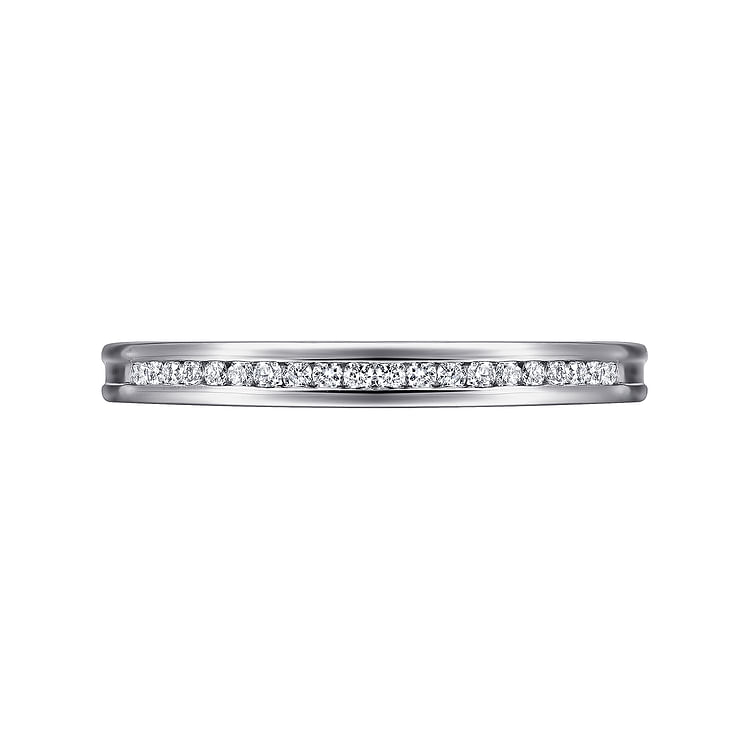 Toledo - 14K White Gold Channel Set Diamond Wedding Band