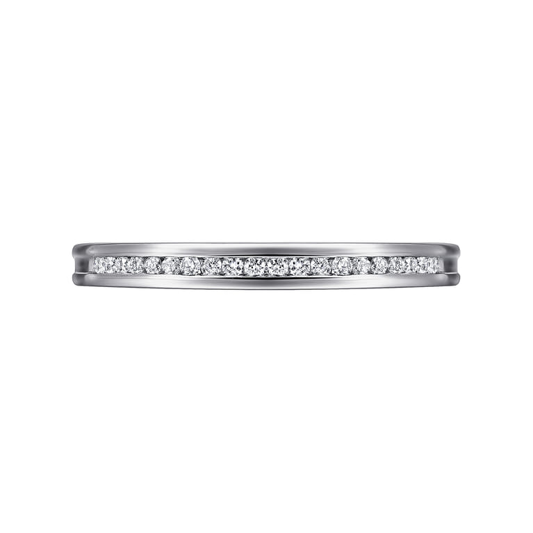 Straight Wedding Ring in 14k White Gold with Round Natural Diamond at Gabriel & Co. - Shot 6