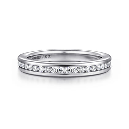 Toledo - 14K White Gold Channel Set Diamond Wedding Band