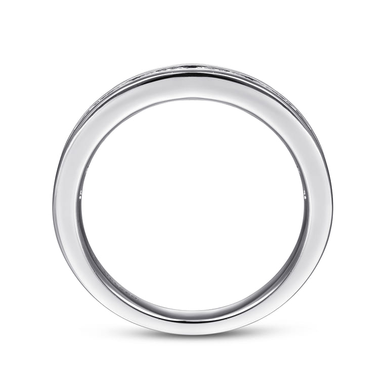 Straight Wedding Ring in 14k White Gold with Round Natural Diamond at Gabriel & Co. - Shot 2