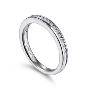 Toledo - 14K White Gold Channel Set Diamond Wedding Band
