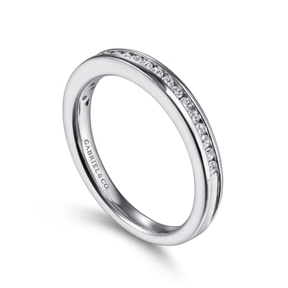Toledo - 14K White Gold Channel Set Diamond Wedding Band
