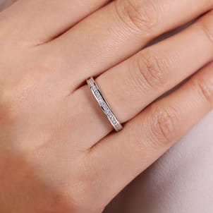 Toledo - 14K White Gold Channel Set Diamond Wedding Band