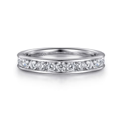 Toledo - 14K White Gold Channel Set Diamond Wedding Band