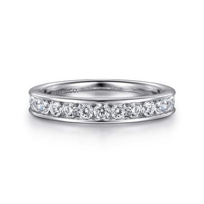 Toledo - 14K White Gold Channel Set Diamond Wedding Band
