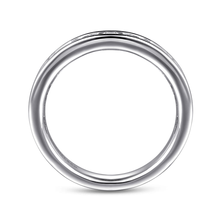 Straight Wedding Ring in 14k White Gold with Round Natural Diamond at Gabriel & Co. - Shot 2