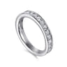 Straight Wedding Ring in 14k White Gold with Round Natural Diamond at Gabriel & Co.
