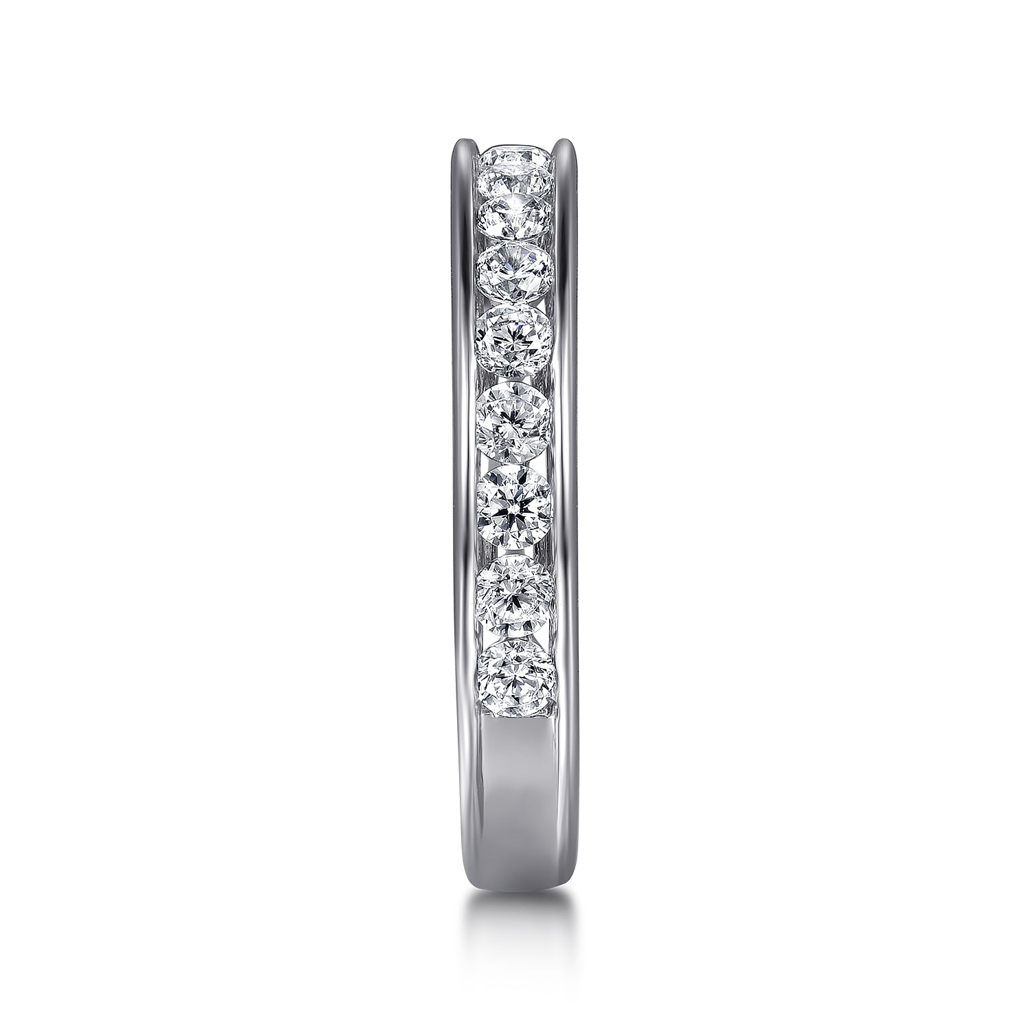 Straight Wedding Ring in 14k White Gold with Round Natural Diamond at Gabriel & Co. - Shot 4