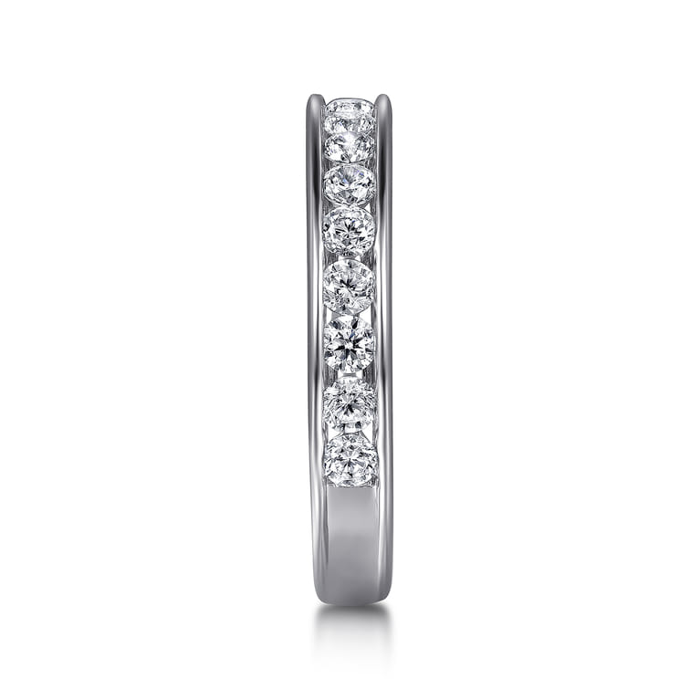 Straight Wedding Ring in 14k White Gold with Round Natural Diamond at Gabriel & Co. - Shot 4
