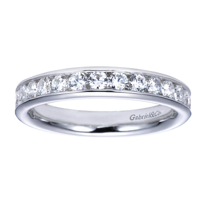 Toledo - 14K White Gold Channel Set Diamond Wedding Band