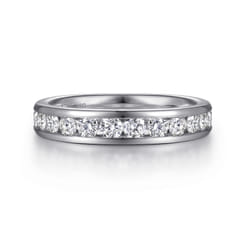 Toledo - 14K White Gold Channel Set Diamond Wedding Band