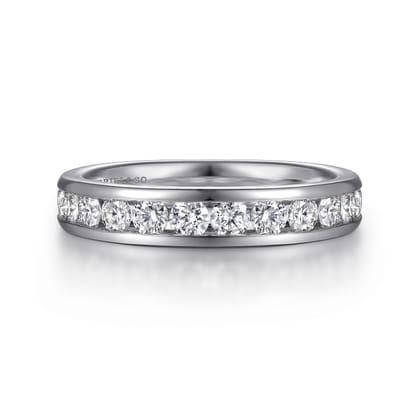 Toledo - 14K White Gold Channel Set Diamond Wedding Band
