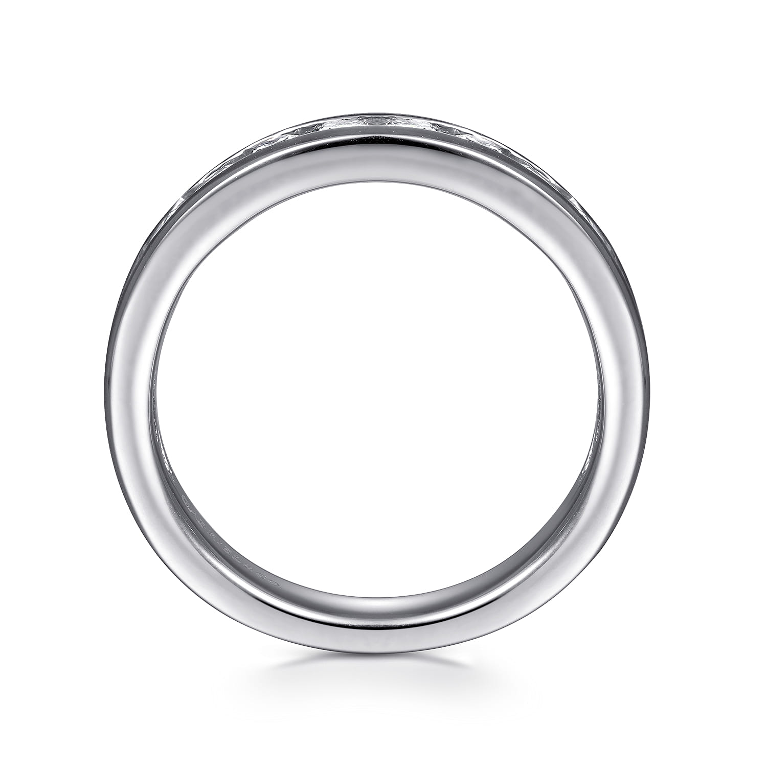 Straight Wedding Ring in 14k White Gold with Round Natural Diamond at Gabriel & Co. - Shot 2