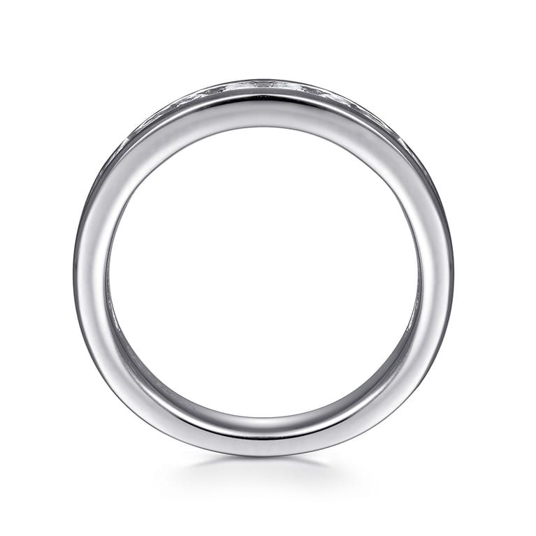 Straight Wedding Ring in 14k White Gold with Round Natural Diamond at Gabriel & Co. - Shot 2